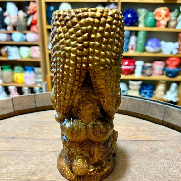 Smuggler's Cove Kuhiko Tiki Mug Special Gold Glaze #10/18 Crazy Al Tiki Farm Ltd - Picture 5 of 7